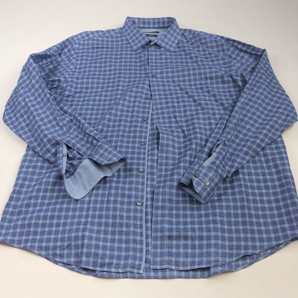 Bugatchi Uomo Classic Fit 17.5 / 38 EUC Button Front Long Sleeve Dress Shirt